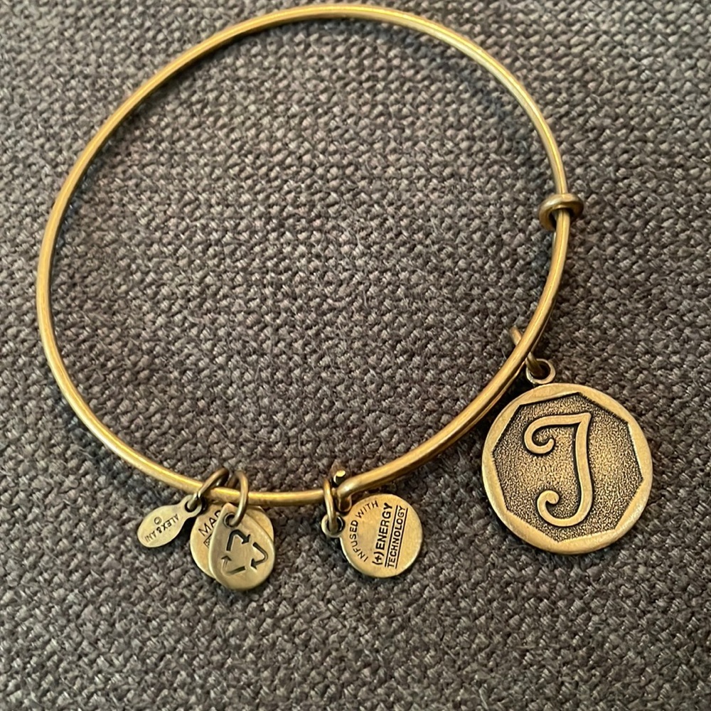 Alex and Ani gold T initial bracelet